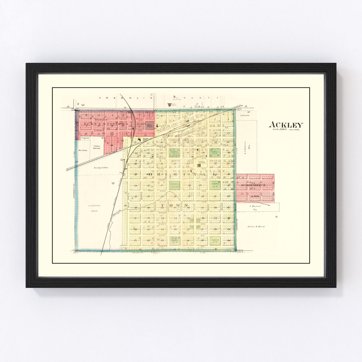 Ackley Vintage Map 1892