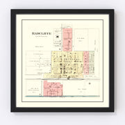 Radcliffe Vintage Map 1892