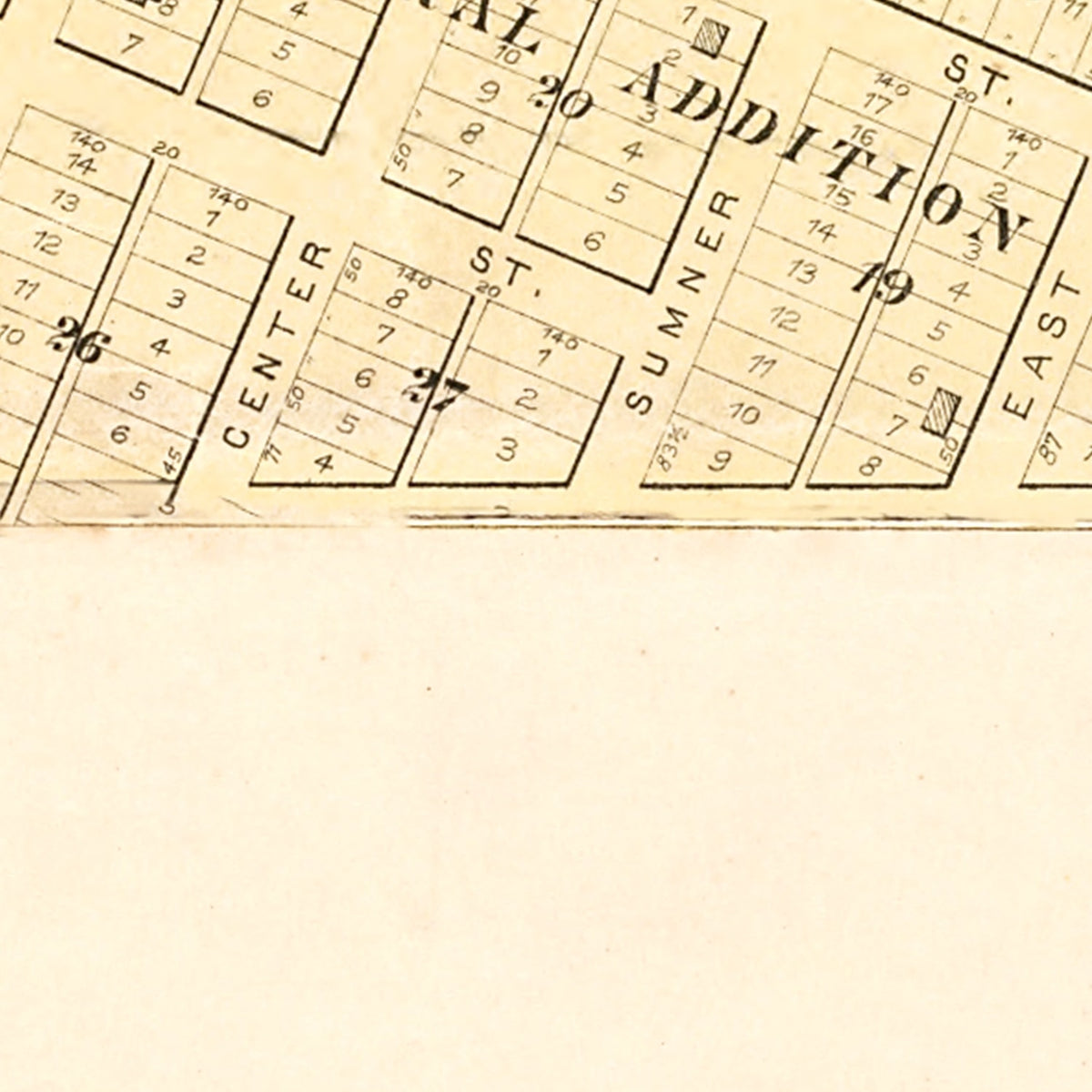 Restored historic details from the 1892 city map of Alden, Iowa