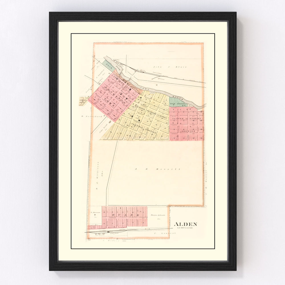Alden Vintage Map 1892