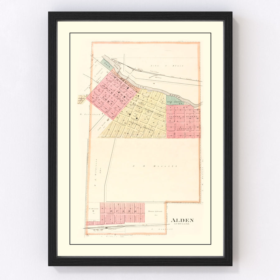 Alden Vintage Map 1892