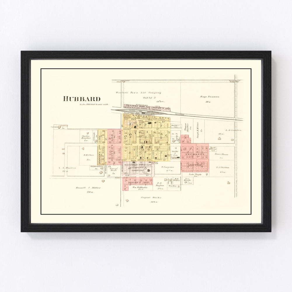 Hubbard Vintage Map 1892