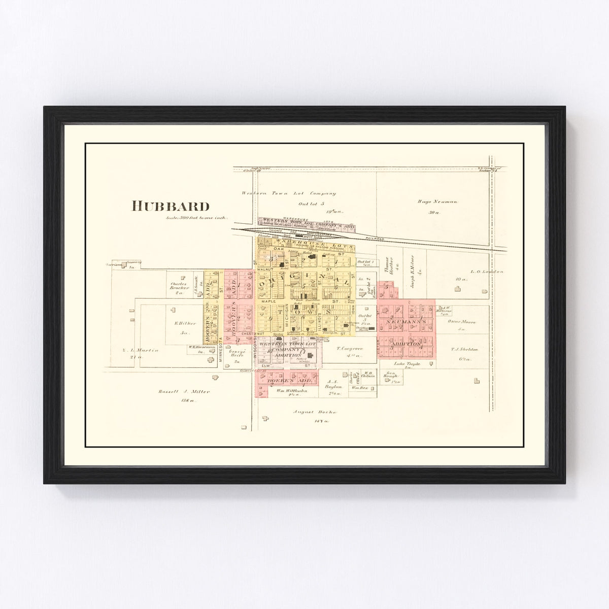 Hubbard Vintage Map 1892