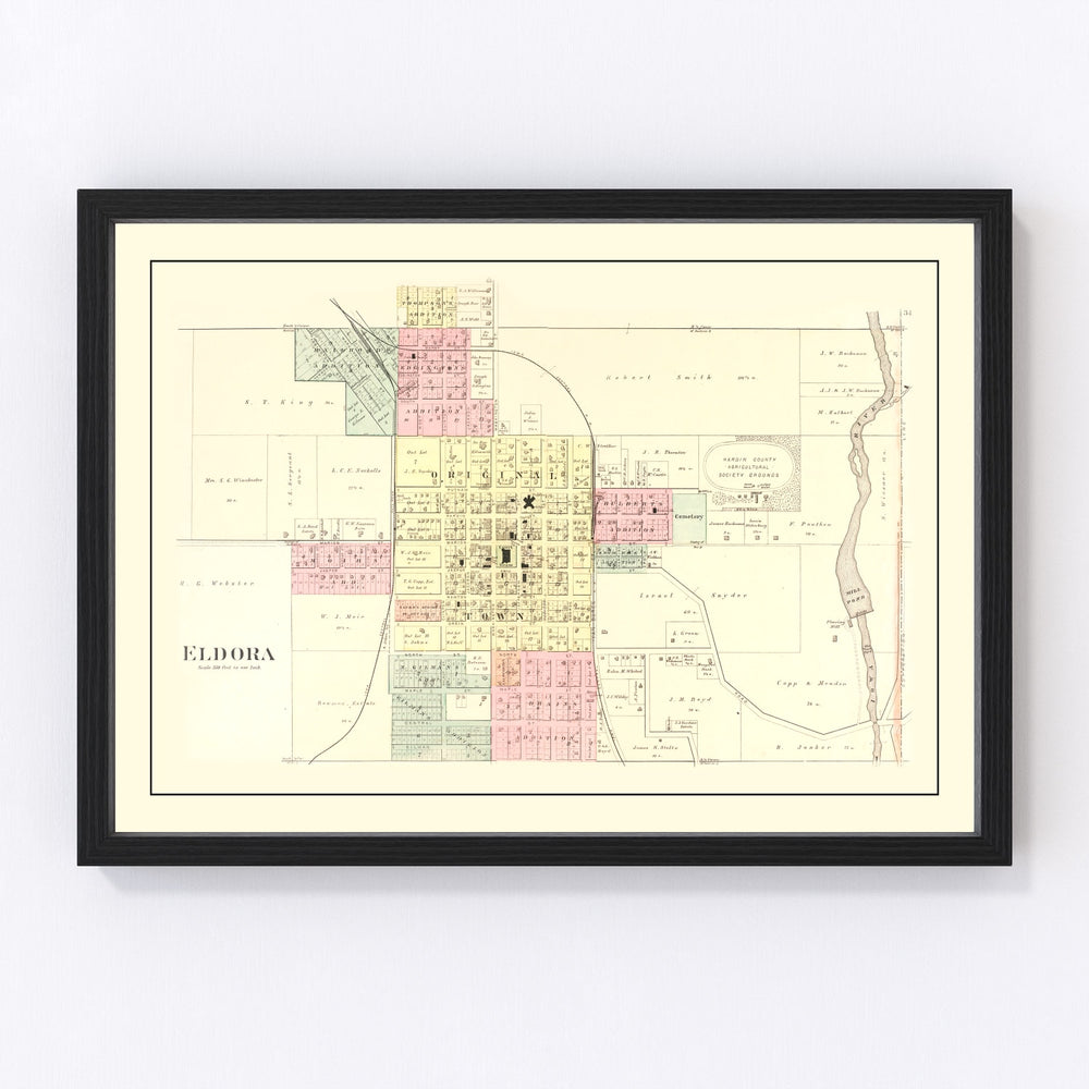 Eldora Vintage Map 1892