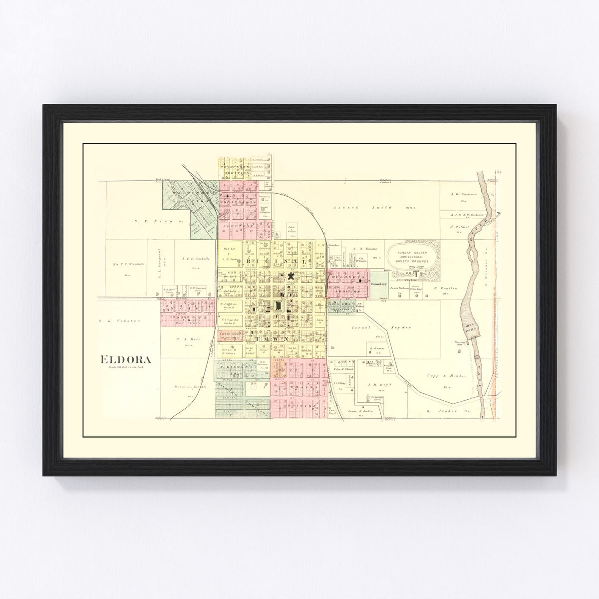 Eldora Vintage Map 1892