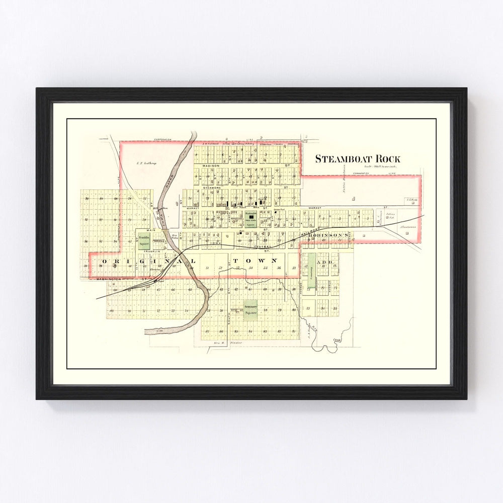 Steamboat Rock Vintage Map 1892