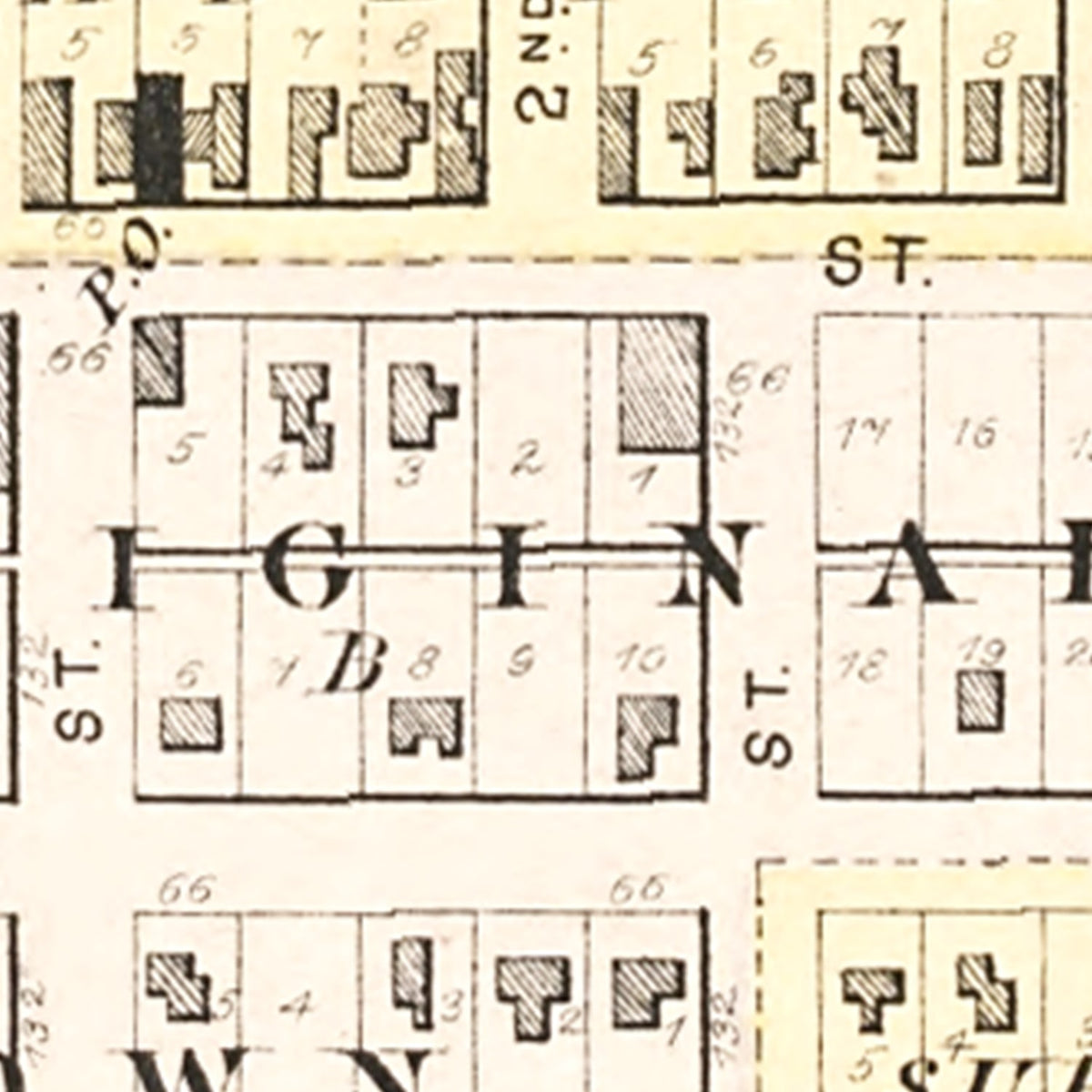 Restored historic details from the 1892 city map of Union, Iowa