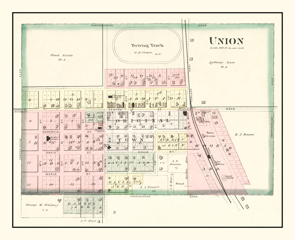 Preview of Vintage Map of Union, Iowa 1892