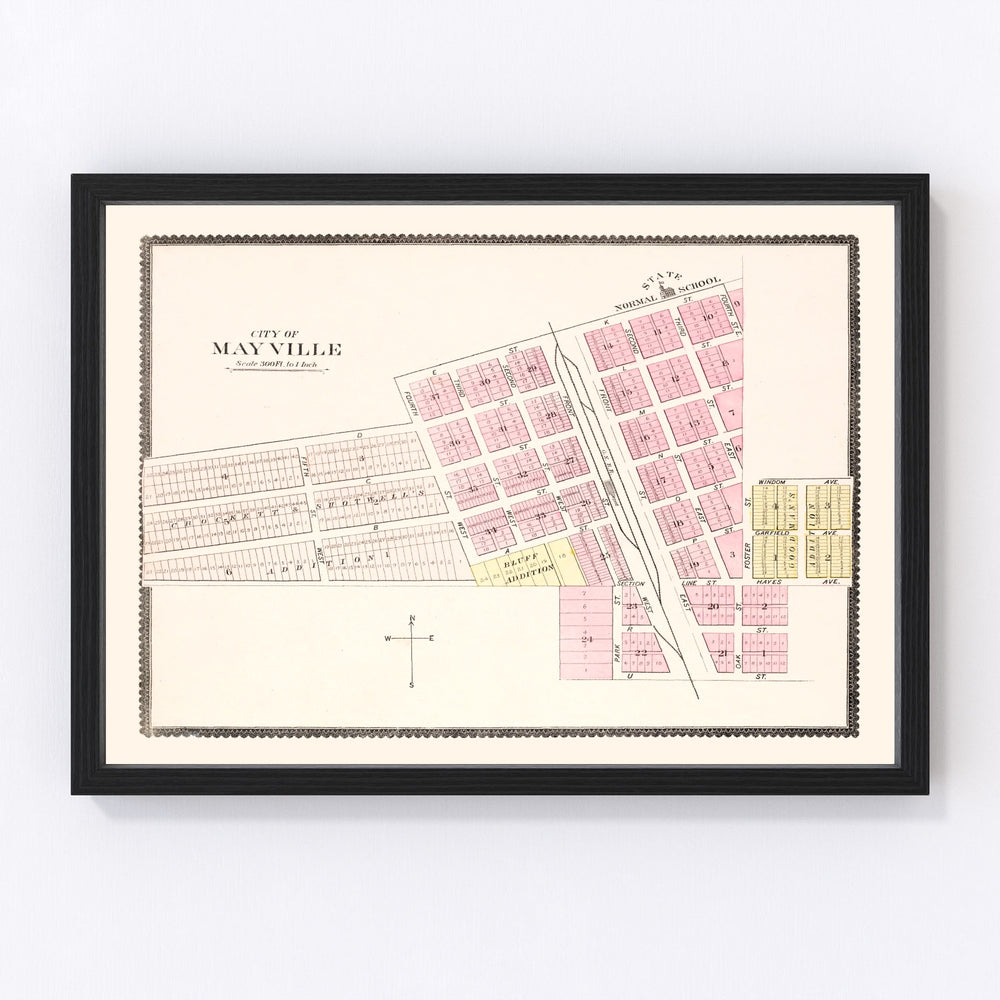 Mayville Vintage Map 1892