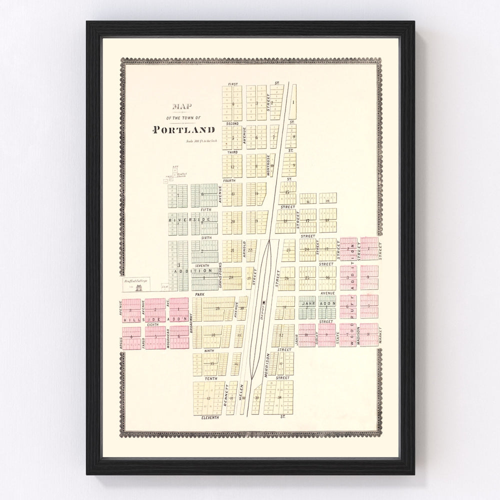 Portland Vintage Map 1892