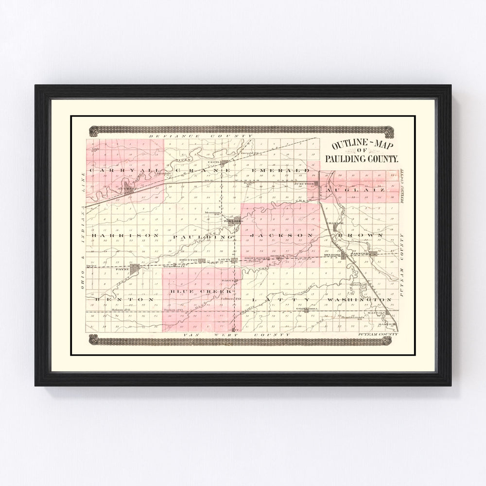 Paulding County Vintage Map 1892
