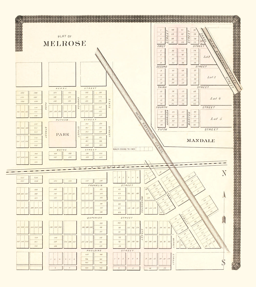 Vintage Map of Melrose, Ohio 1892 print style example