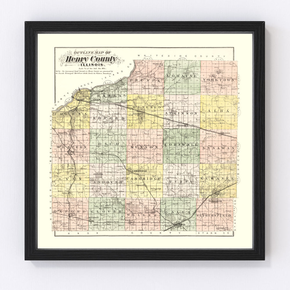 Henry County Vintage Map 1893