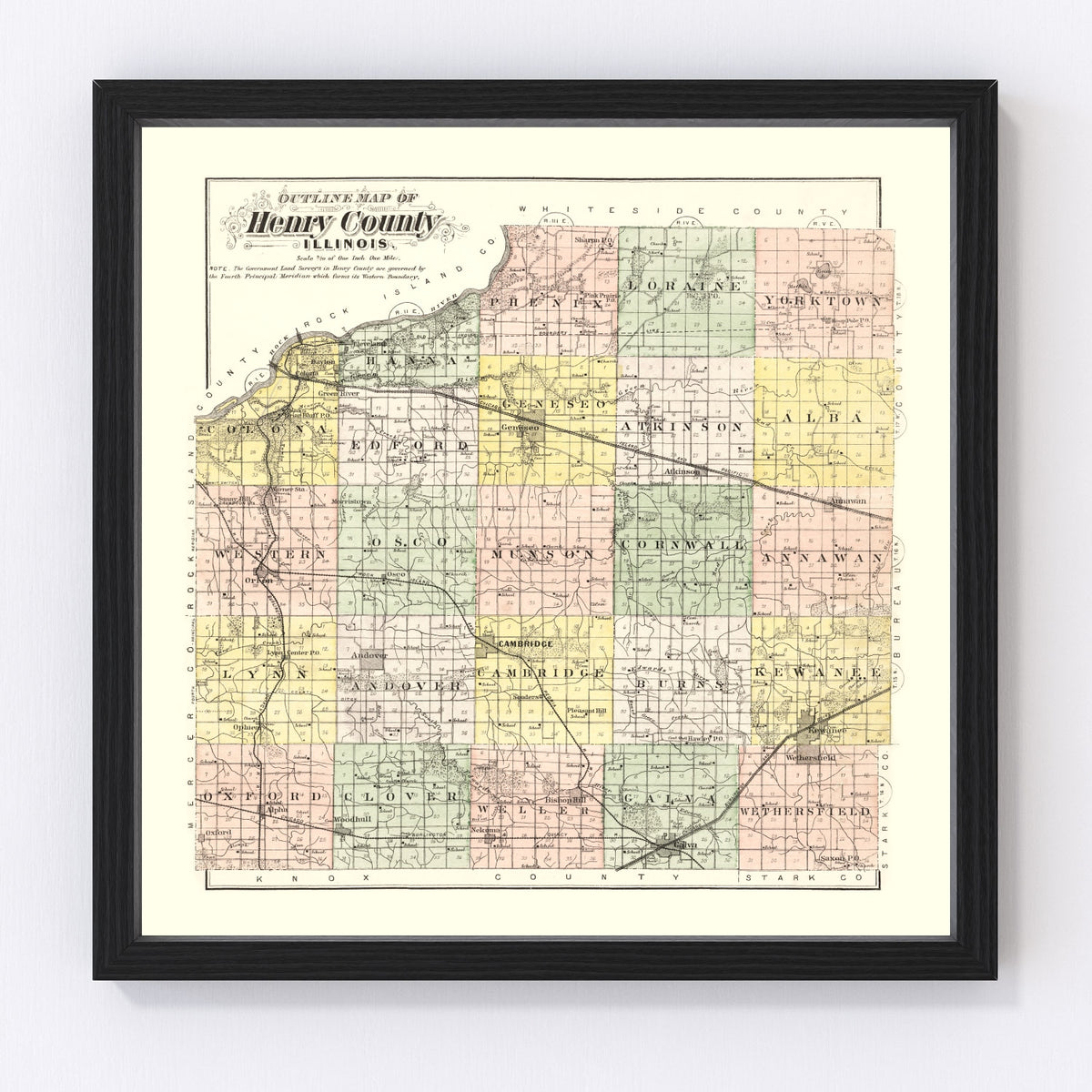 Henry County Vintage Map 1893