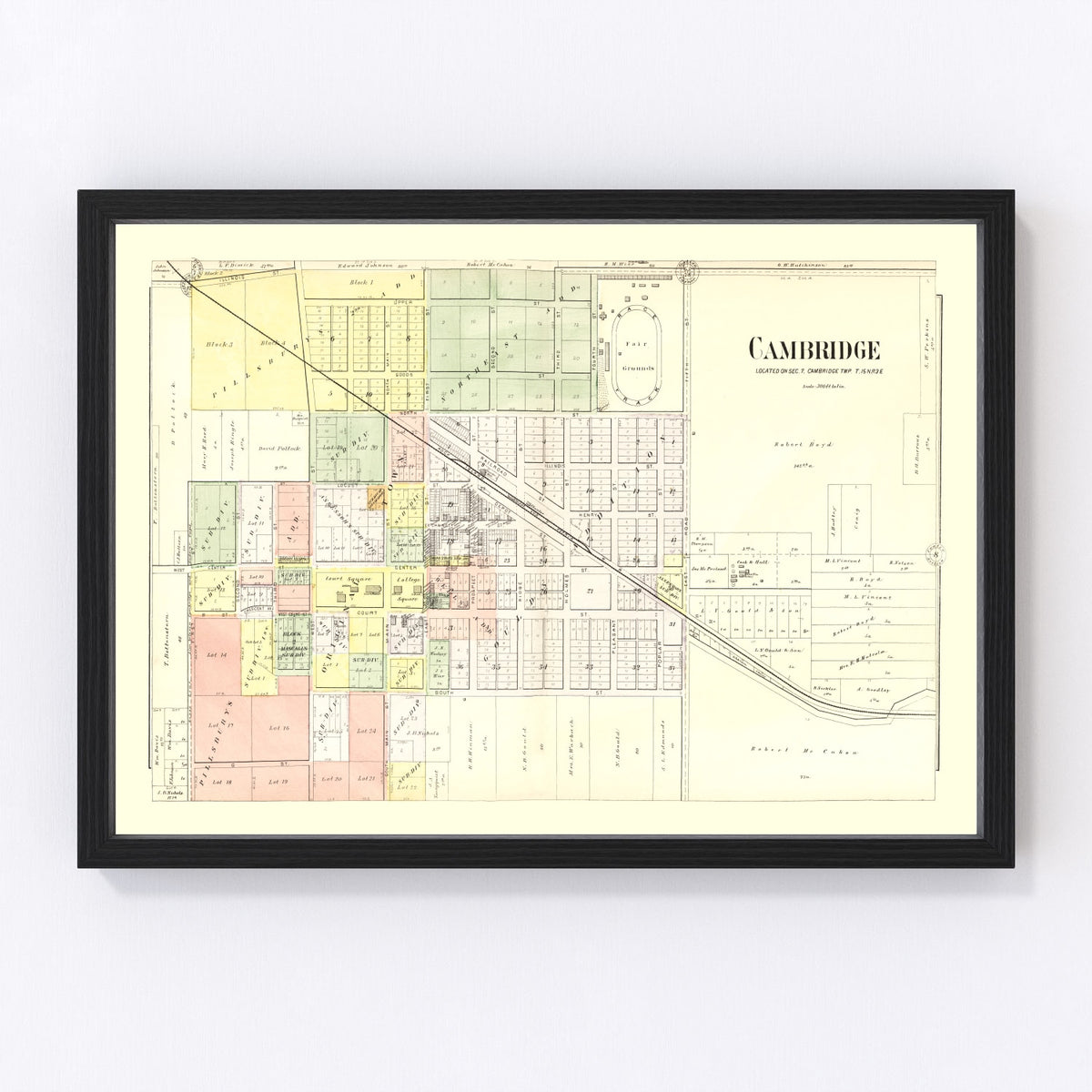 Cambridge Vintage Map 1893