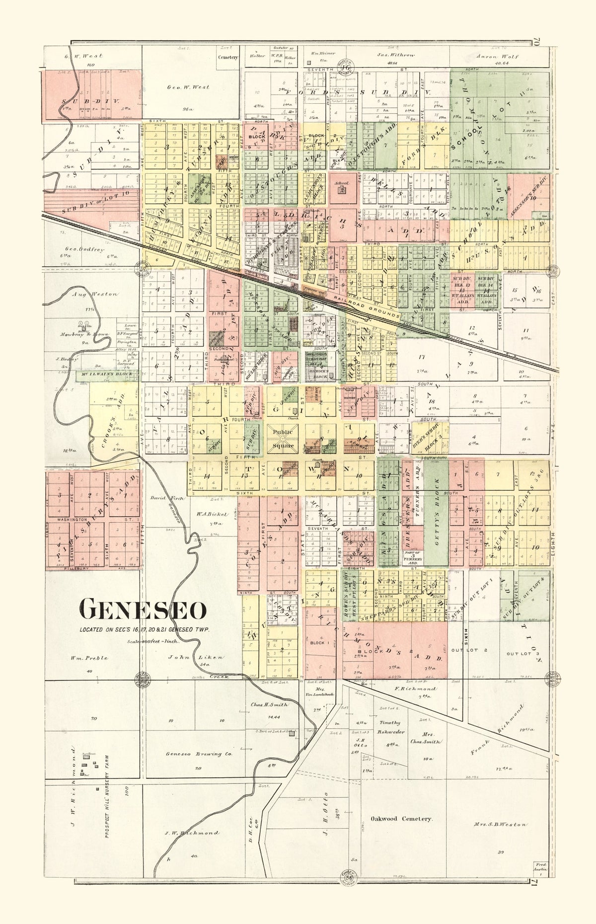 Preview of Vintage Map of Geneseo, Illinois 1893