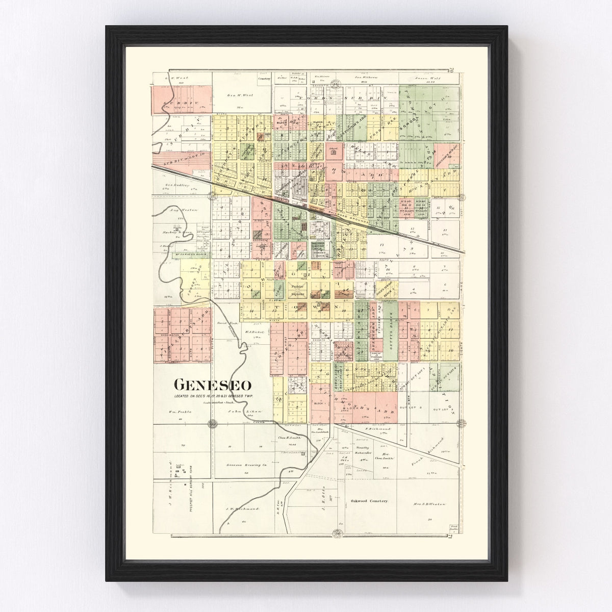 Geneseo Vintage Map 1893