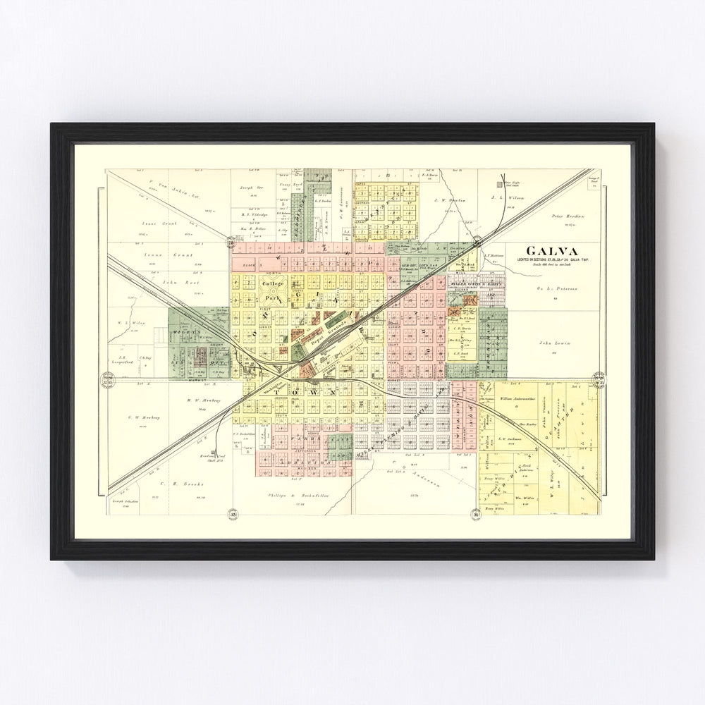 Galva Vintage Map 1893
