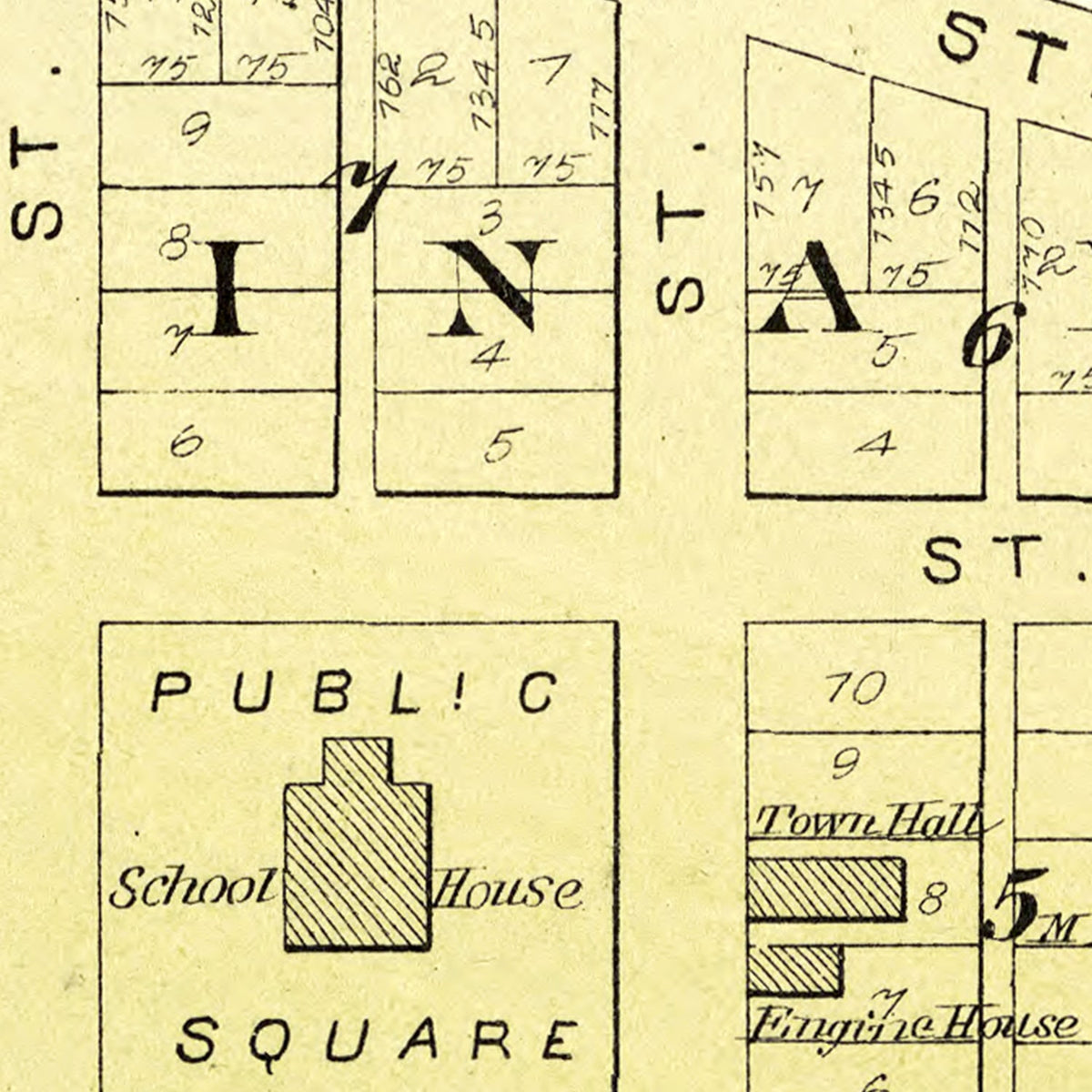 Restored historic details from the 1893 city map of Annawan, Illinois