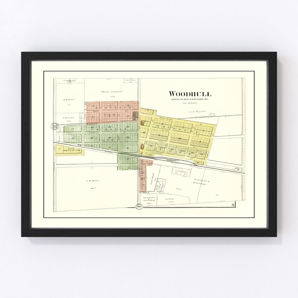 Woodhull Vintage Map 1893
