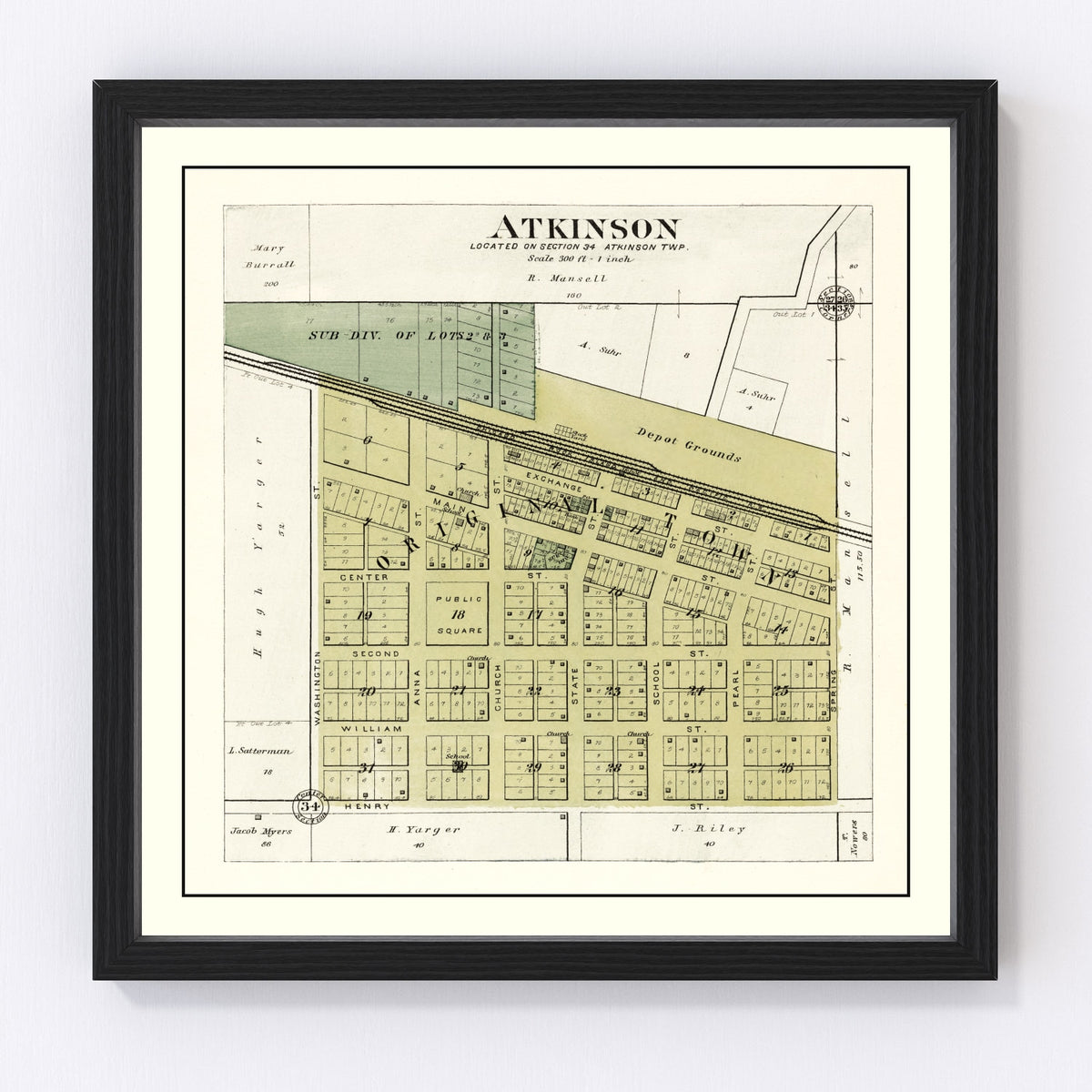 Atkinson Vintage Map 1893