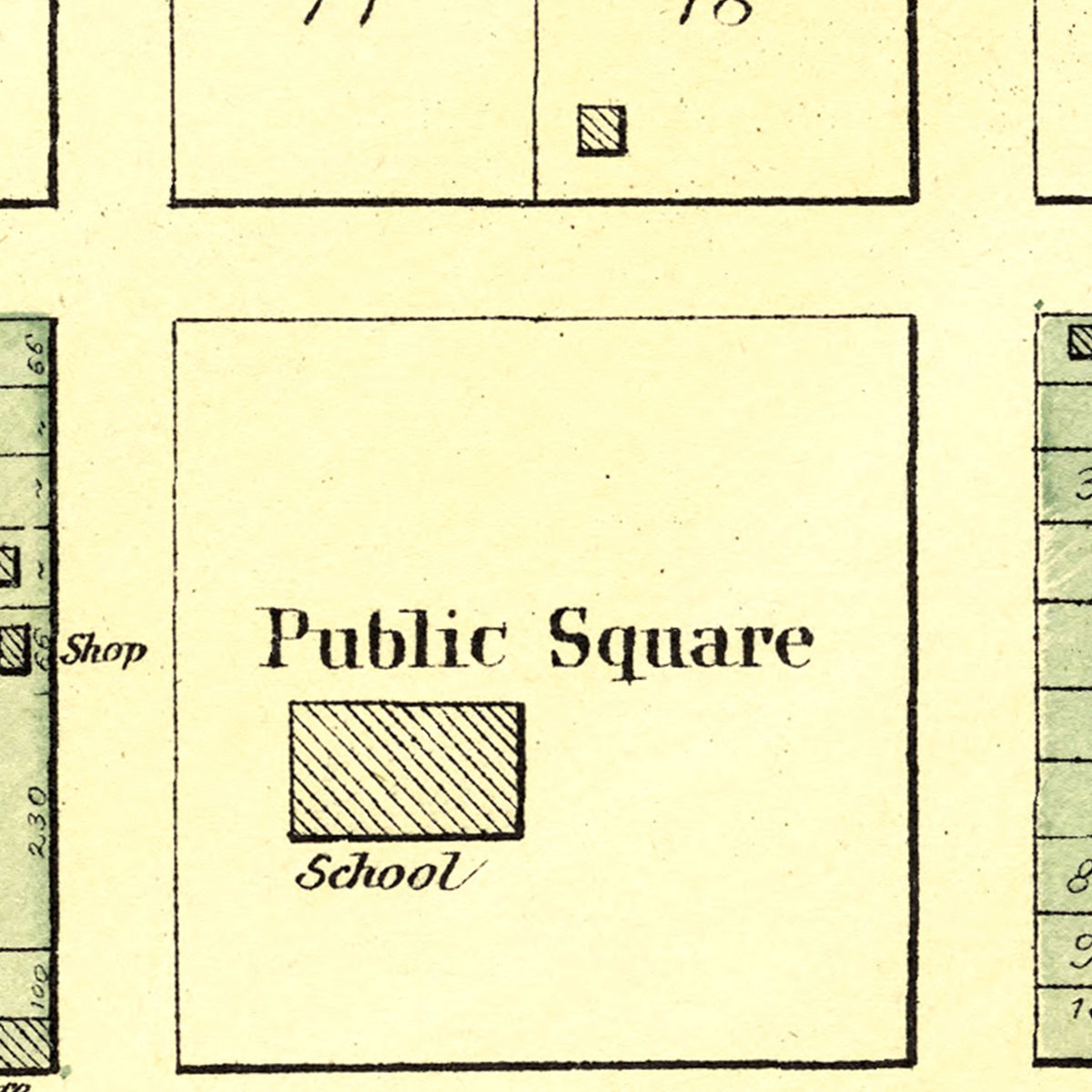 Restored historic details from the 1893 city map of Andover, Illinois