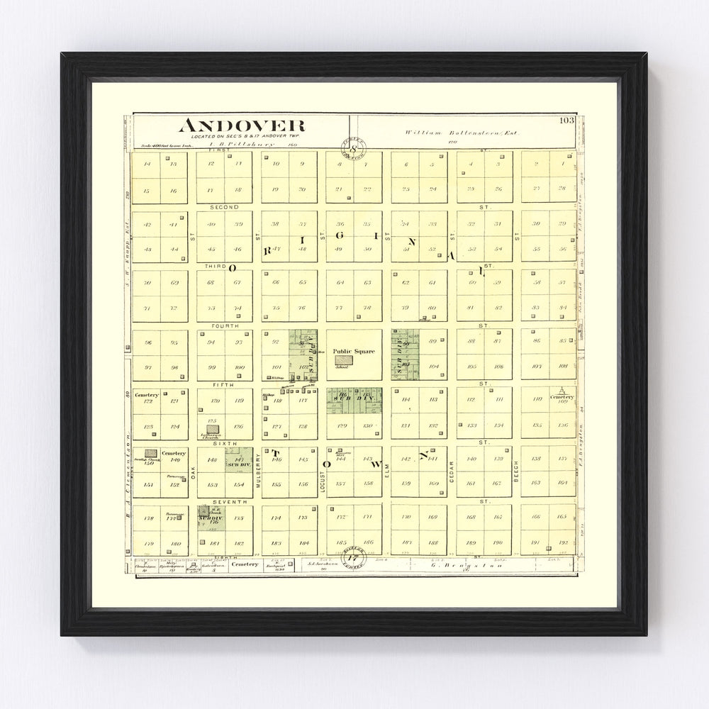 Andover Vintage Map 1893