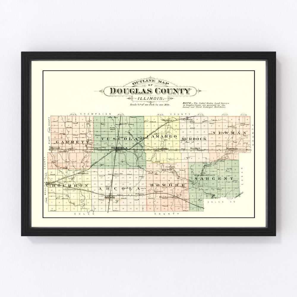 Douglas County Vintage Map 1893