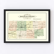 Douglas County Vintage Map 1893