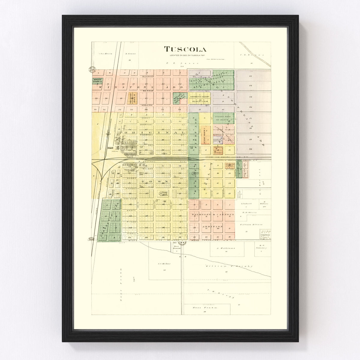 Tuscola Vintage Map 1893