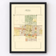 Arcola Vintage Map 1893