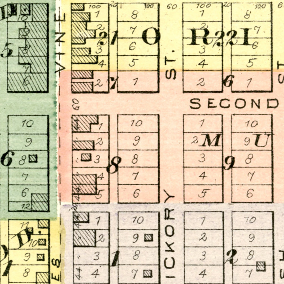 Restored historic details from the 1893 city map of Arthur, Illinois