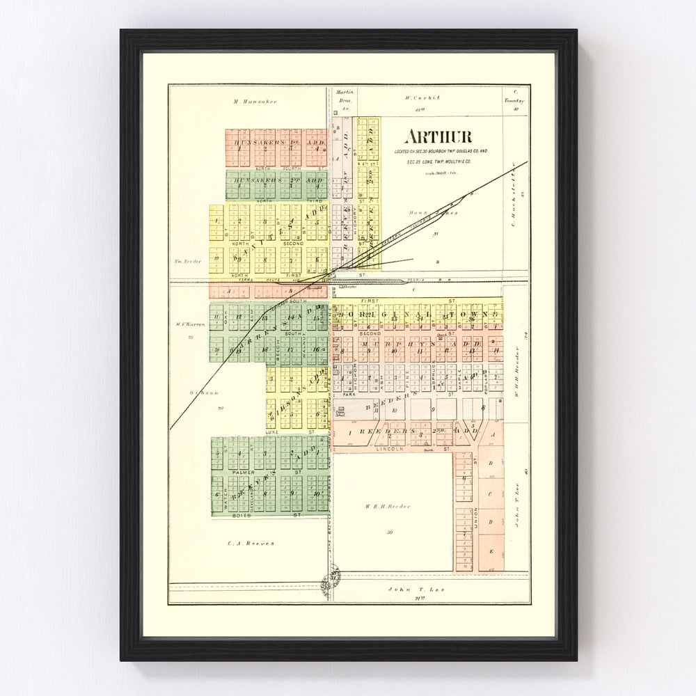 Arthur Vintage Map 1893