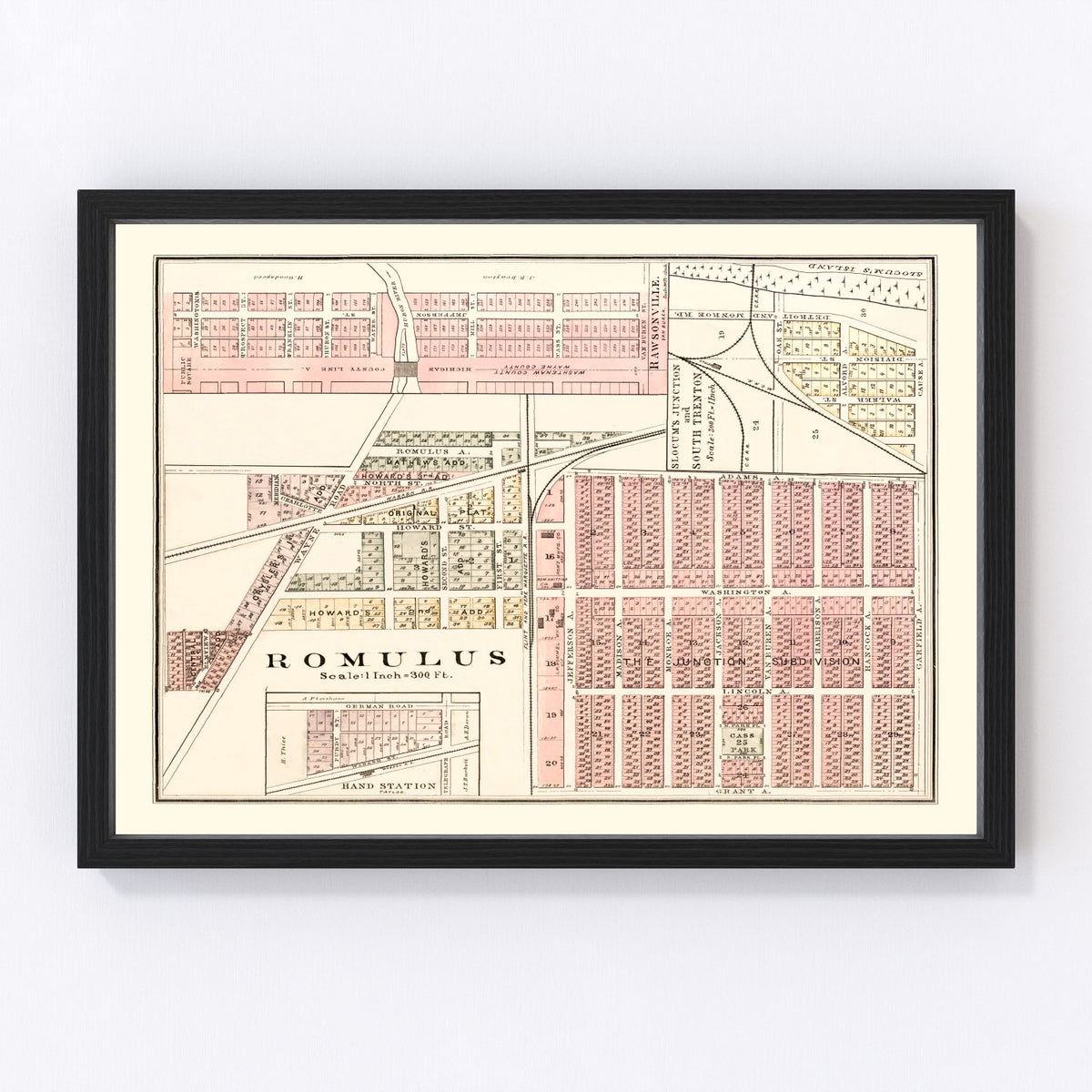 Romulus Vintage Map 1893