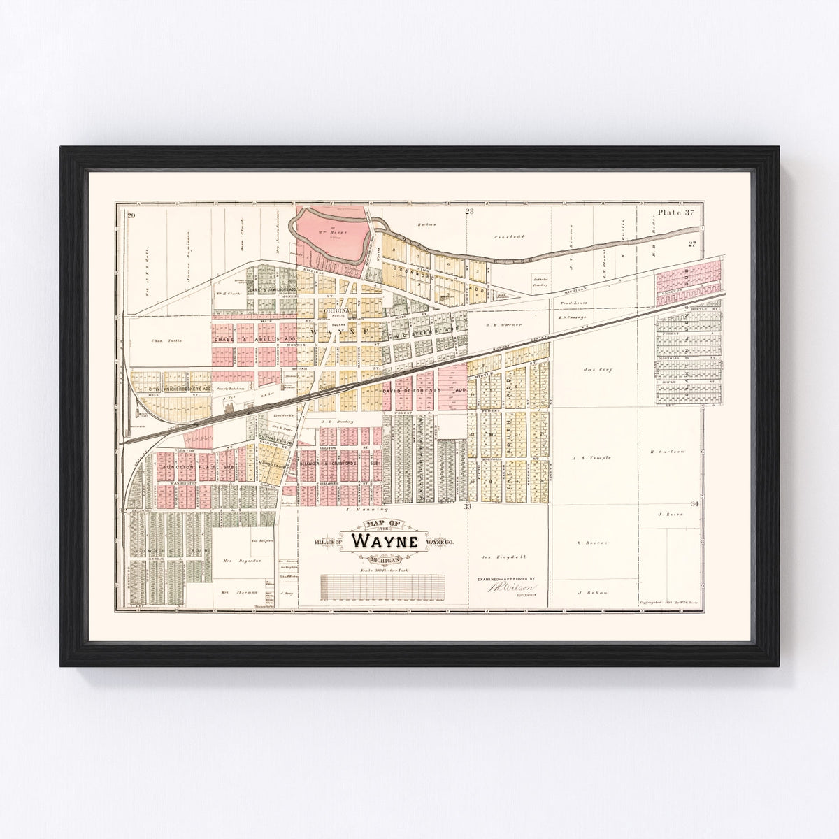 Wayne Vintage Map 1893