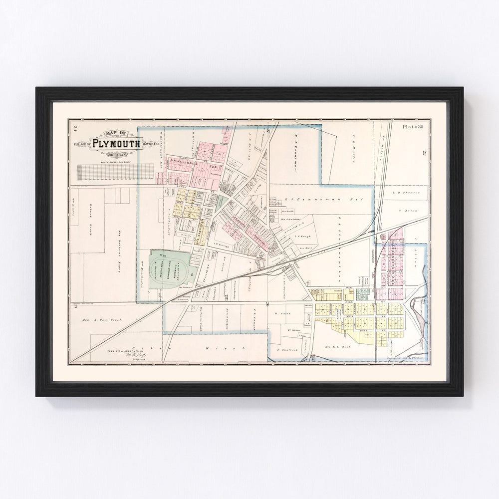 Plymouth Vintage Map 1893