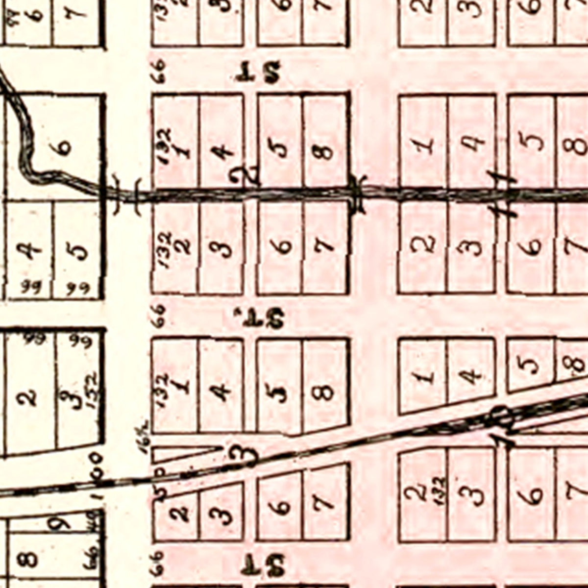 Restored historic details from the 1893 city map of LaGrange, Indiana