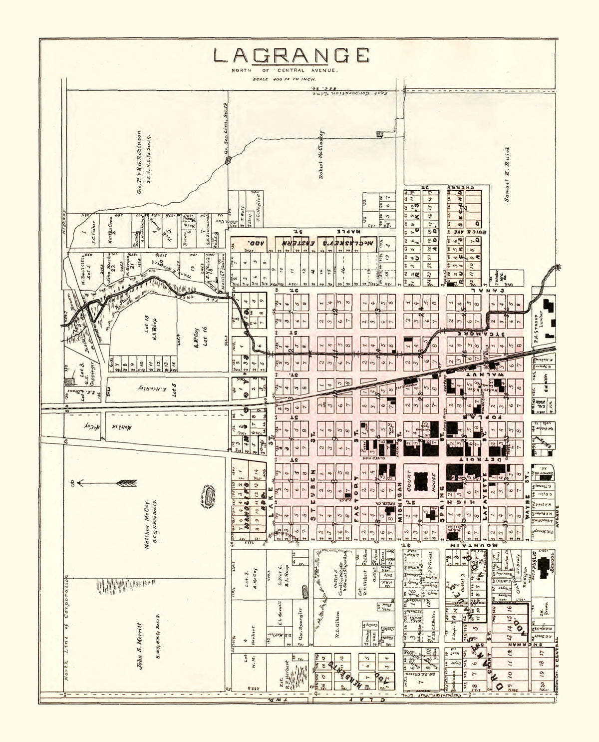 Preview of Vintage Map of LaGrange, Indiana 1893