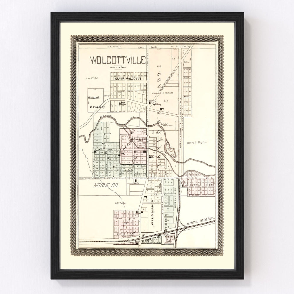 Wolcottville Vintage Map 1893