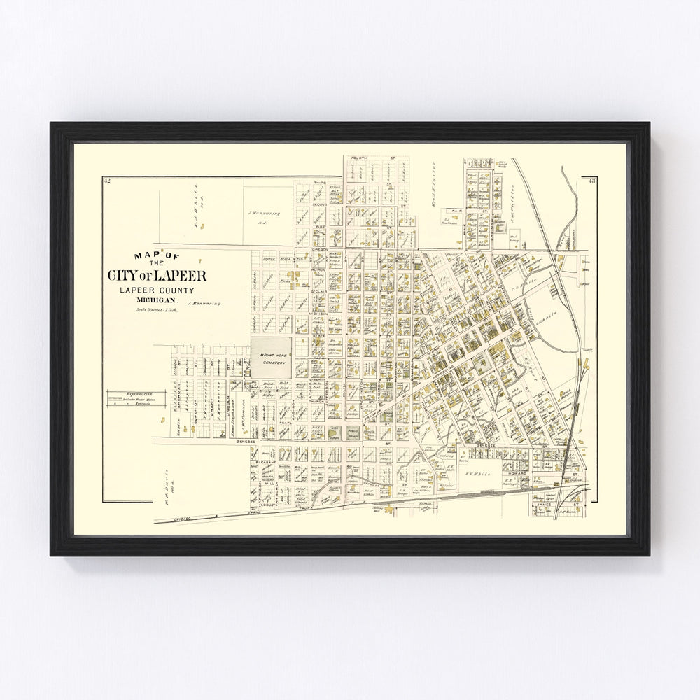 Lapeer Vintage Map 1893