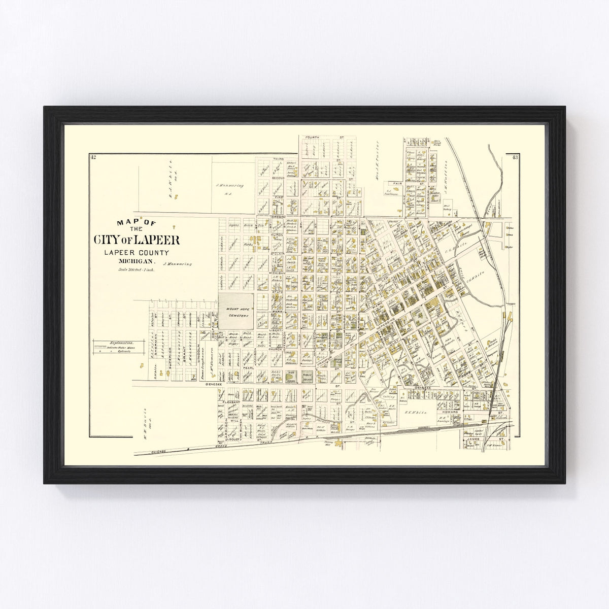 Lapeer Vintage Map 1893
