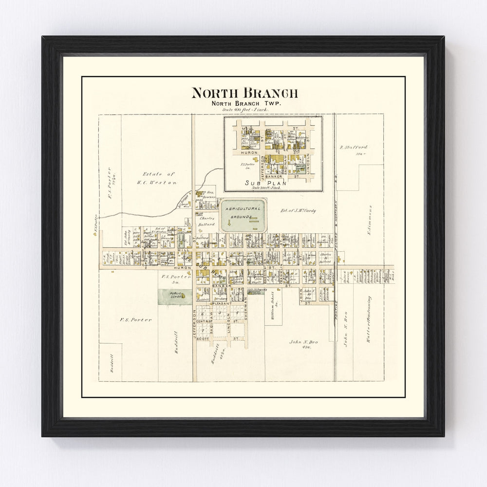 North Branch Vintage Map 1893