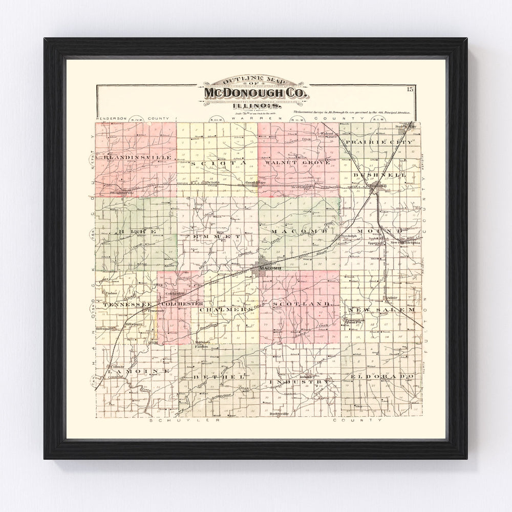 McDonough County Vintage Map 1893