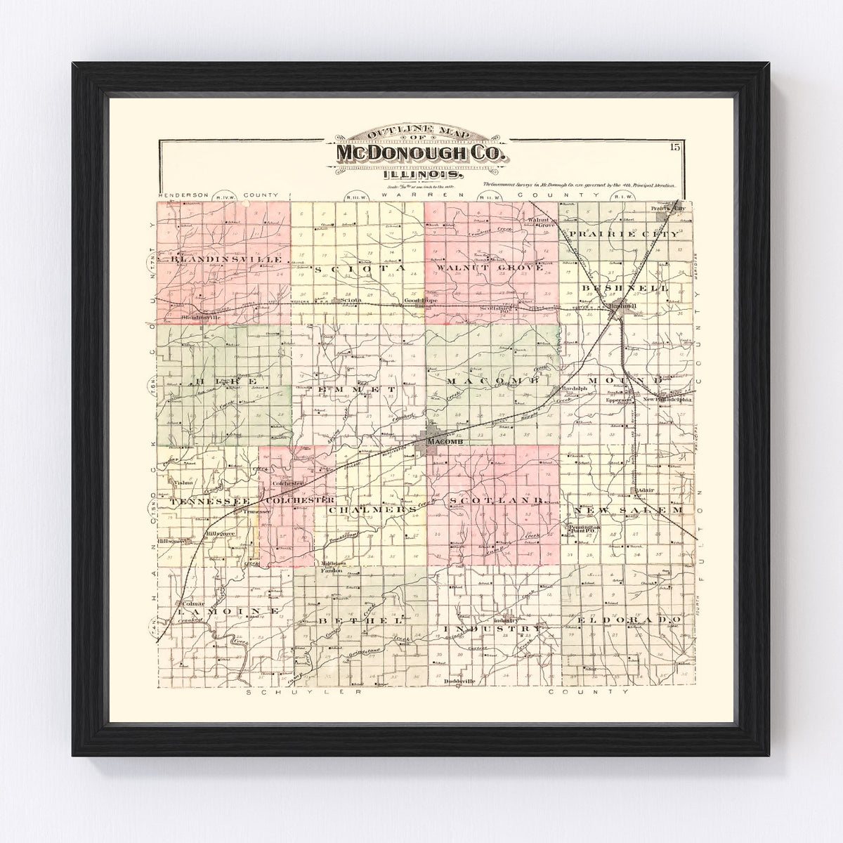 McDonough County Vintage Map 1893