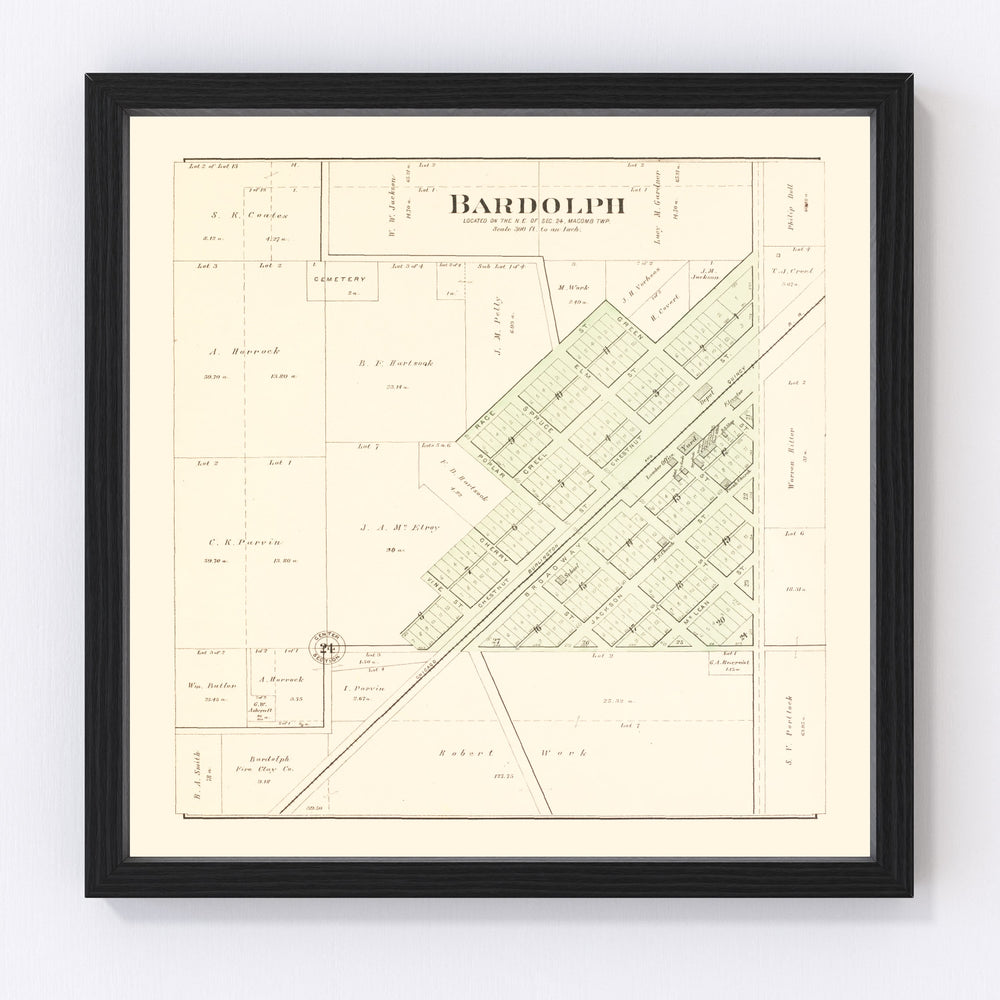 Bardolph Vintage Map 1893