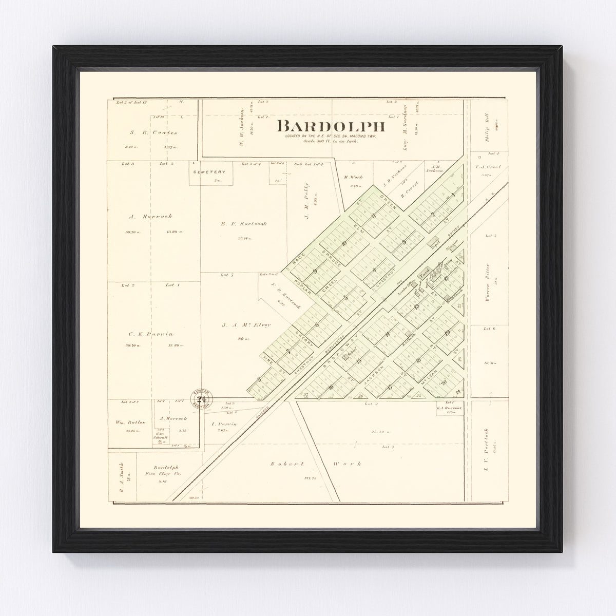 Bardolph Vintage Map 1893