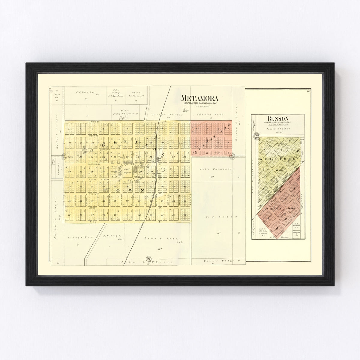 Metamora Vintage Map 1893