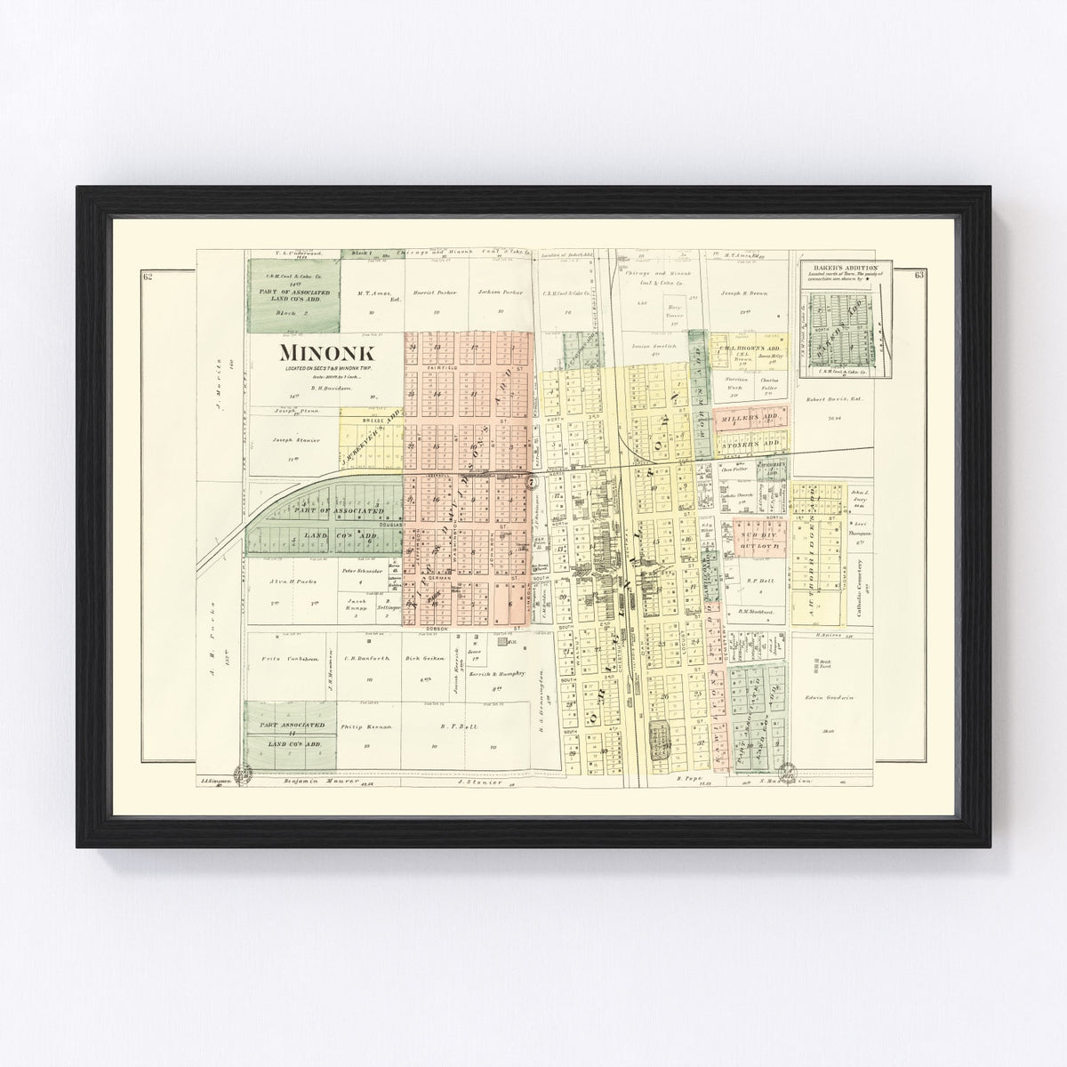 Minonk Vintage Map 1893