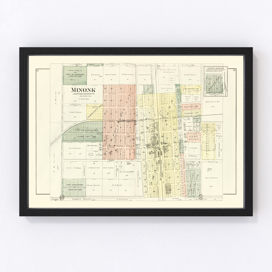 Minonk Vintage Map 1893