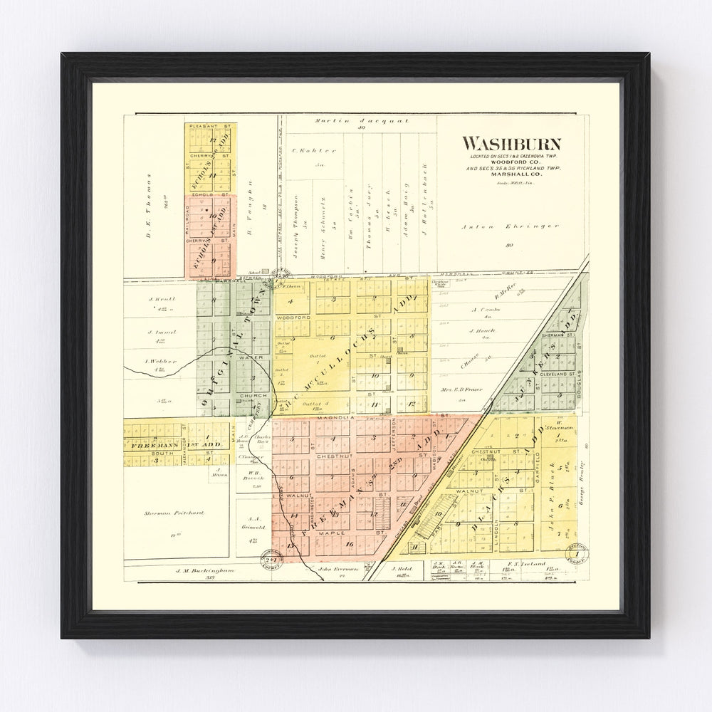 Washburn Vintage Map 1893